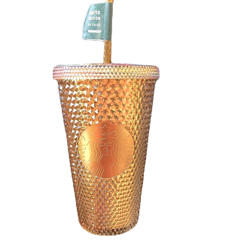 Starbucks 50th anniversary Limited edition 2020 tumbler NWT iridescent gold stud - Picture 6 of 16